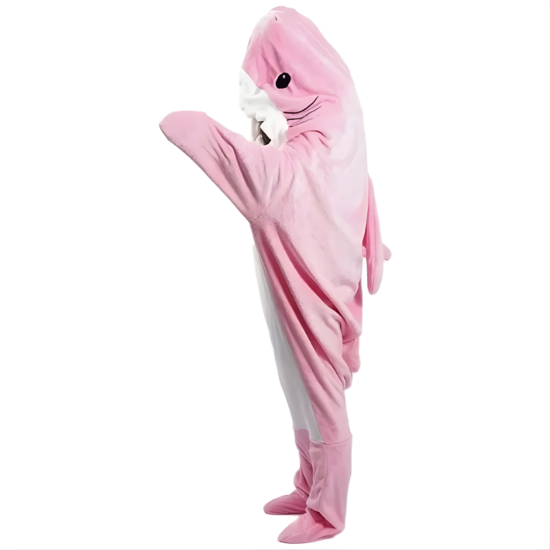 Shark Hoodie Blanket with Soft Flannelette and Roomy Adult Fit, Machine Washable