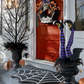 Witch Leg Garden Stakes with Striped Boots and Integrated Base, Set of 2