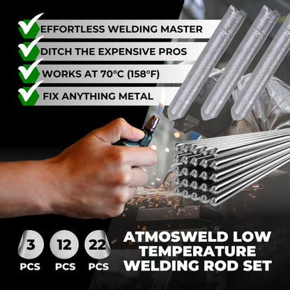 Low Temp Metal Repair Rods with Low Activation Heat and Multi-Metal Bonding, Compact Kit