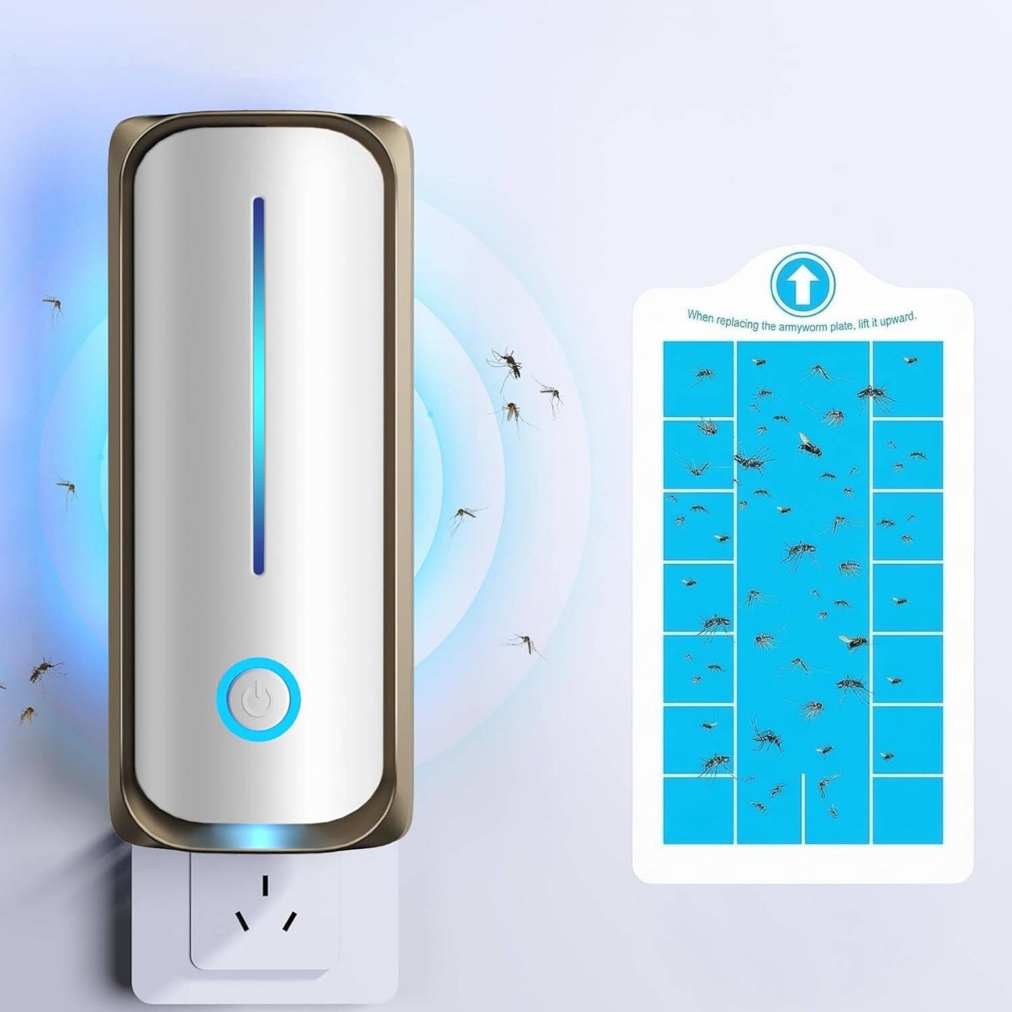 Plug in Fruit Fly Traps Indoor for Home, Mosquito Bug Zapper & Gnat Moth Catcher with 9W UV Night Light, 2 Pack