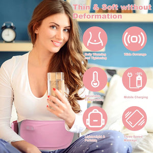 Wearable Menstrual Heating Pad with 3 Heat Settings and Vibration Massage, Waist Wrap