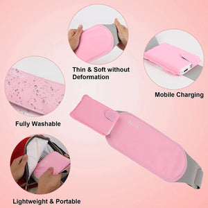 Wearable Menstrual Heating Pad with 3 Heat Settings and Vibration Massage, Waist Wrap