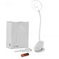 LED Ring Table Lamp with Touch Control and Rechargeable Battery