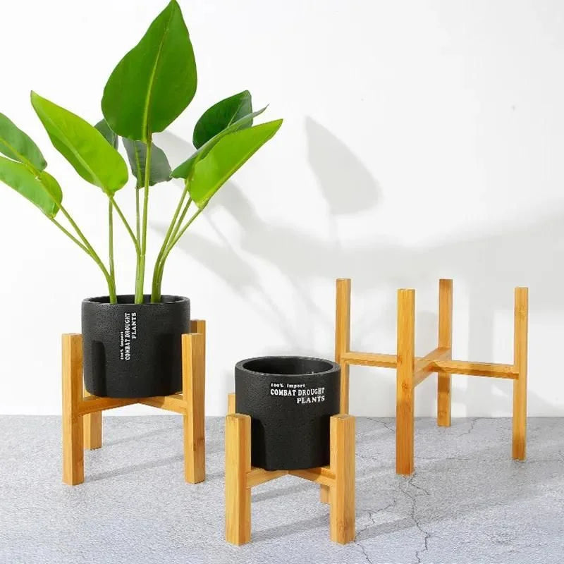 Wood Plant Pot Tray with Water Catchment Design for Indoor and Outdoor Use