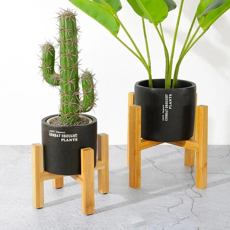 Wood Plant Pot Tray with Water Catchment Design for Indoor and Outdoor Use