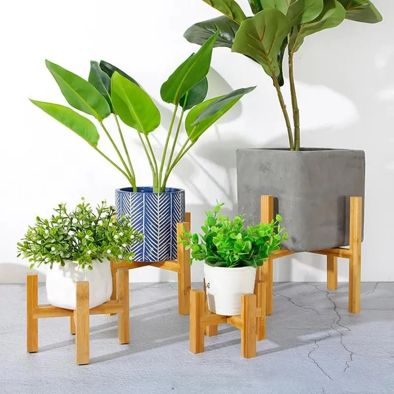 Wood Plant Pot Tray with Water Catchment Design for Indoor and Outdoor Use