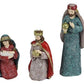 Nativity Scene Figurine Set of 5 with Jewel Tone and Glitter Finish, 5-8in Figures
