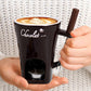 Chocolate Fondue Cup with Candle Holder and Stainless Steel Fork