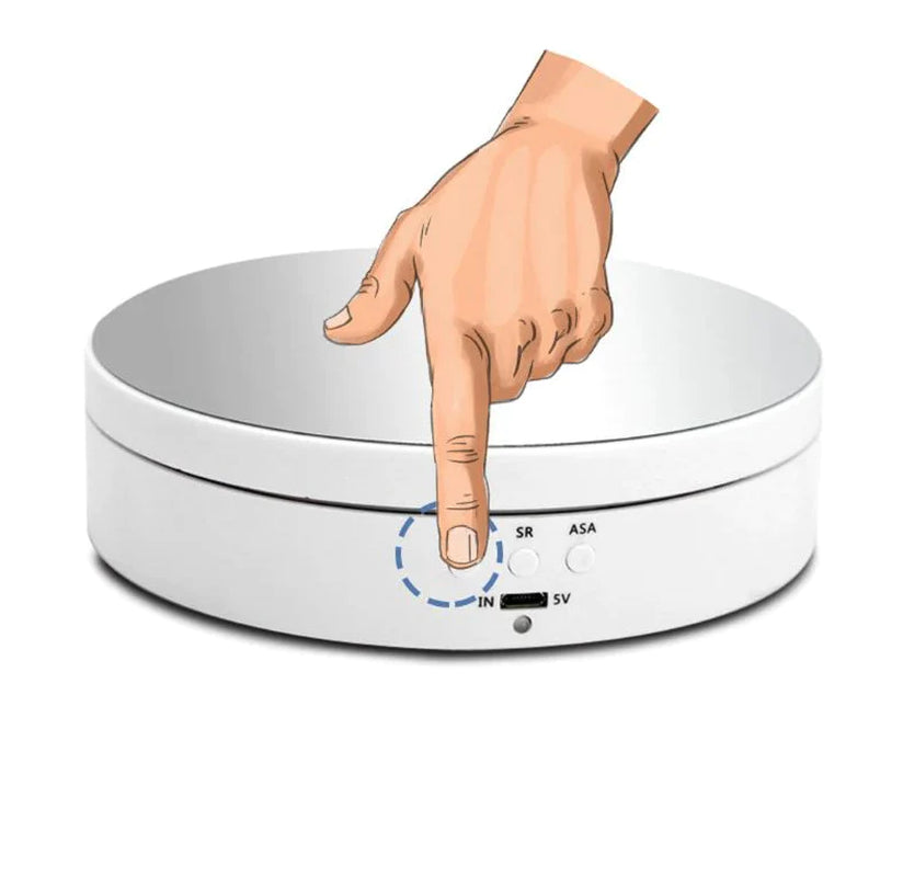 Motorized Product Display Stand with Three Rotation Speeds and Adjustable Angles