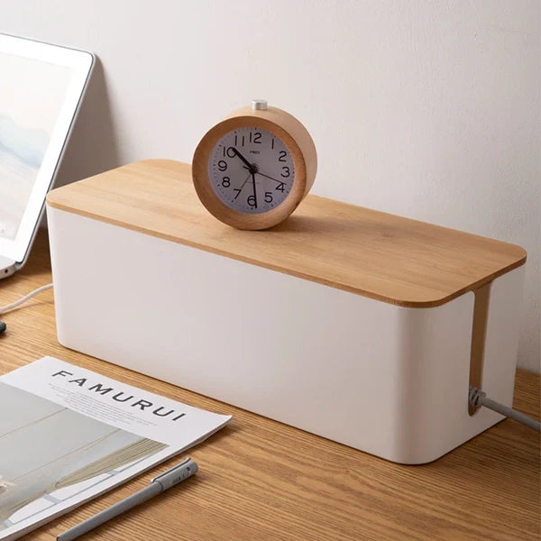 Cable Storage Box with Side Openings and Lid, Multiple Sizes