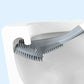 Wall Mount Silicone Toilet Brush with Flexible Bristles and Ventilated Holder