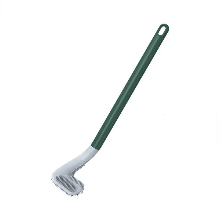 Wall Mount Silicone Toilet Brush with Flexible Bristles and Ventilated Holder