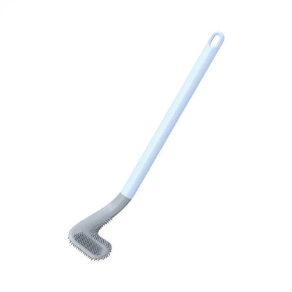 Wall Mount Silicone Toilet Brush with Flexible Bristles and Ventilated Holder