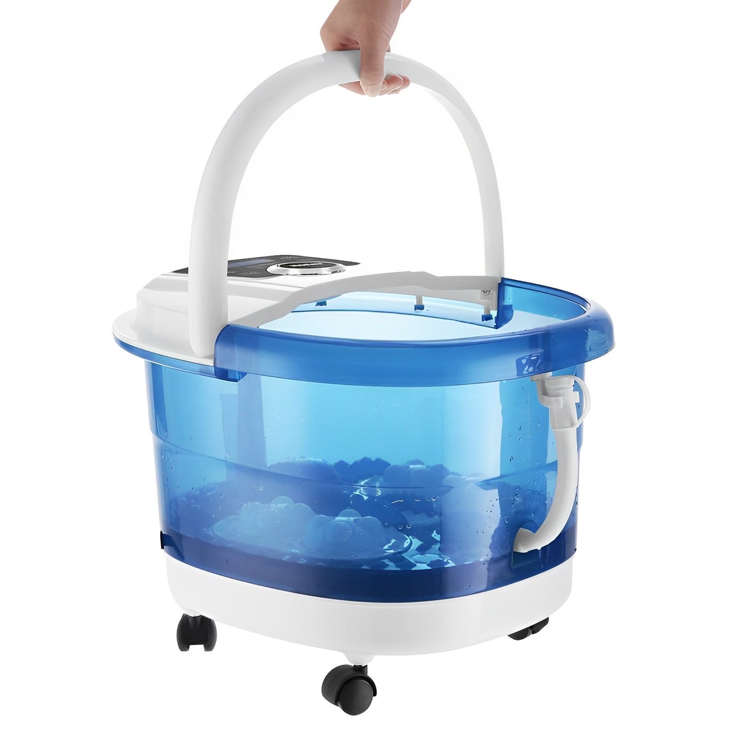 Heated Foot Spa Massager with Motorized Rollers and Bubble Stimulation, Portable Design All Vera Mart