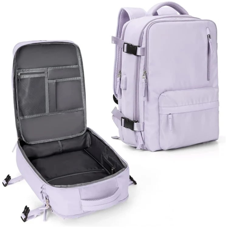 Travel Backpack 35L with USB Charging Port and Laptop Sleeves, Wet Storage, Shoe Compartment