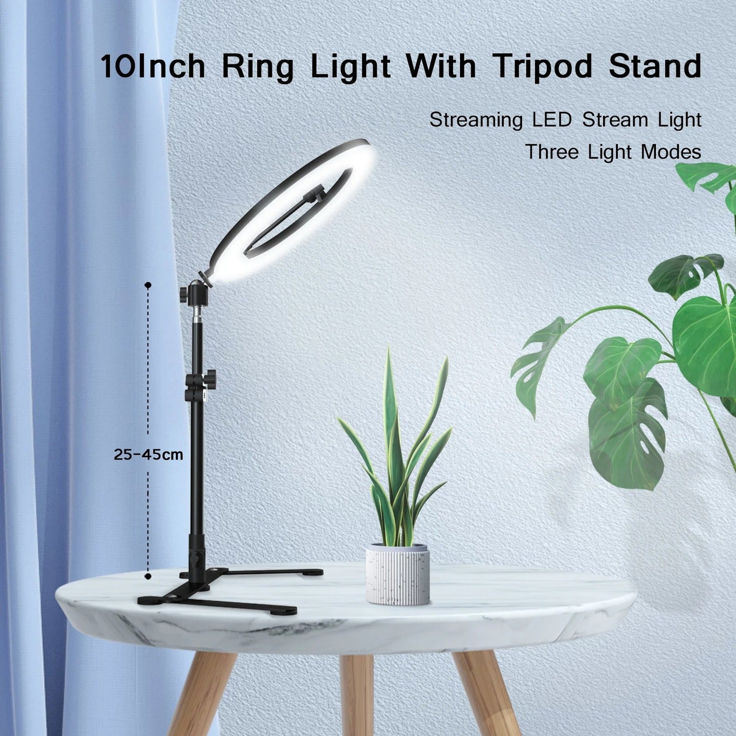 Ring Light with 360 Degree Phone Mount and Telescoping Tripod, USB Powered