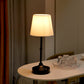 Rechargeable Table Lamp with Touch Dimming Control and Fabric Shade