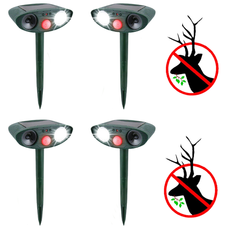 Ultrasonic Deer Repeller, Solar Powered Motion-Activated Animal Deterrent
