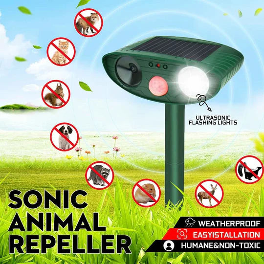 Ultrasonic Chipmunk Repeller Solar Powered Outdoor Pest Deterrent