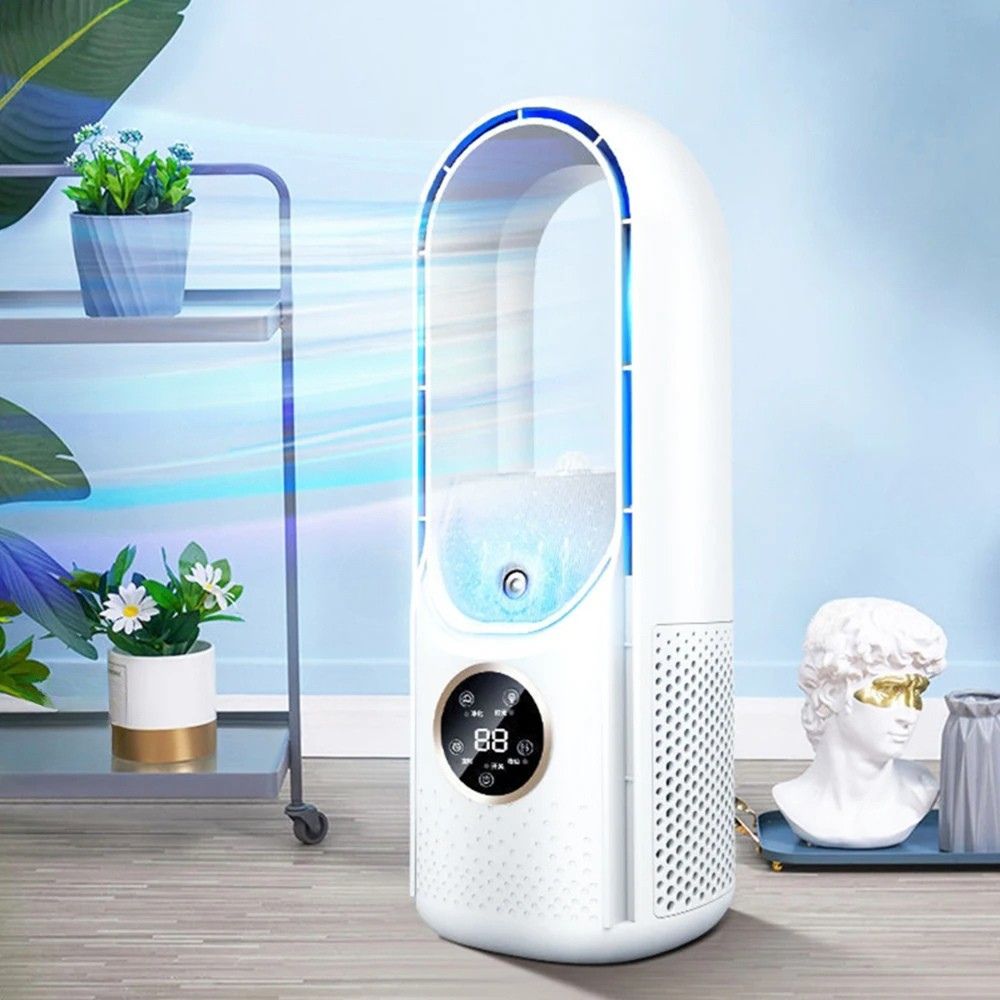 Portable Air Cooler with 90 Degree Oscillation and LED Display, 300ml Tank