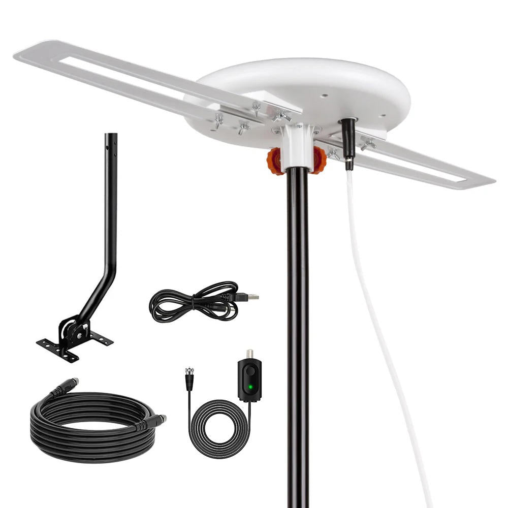 Digital HDTV Antenna with Omnidirectional Reception and Auto Signal Lock, 40ft Cable