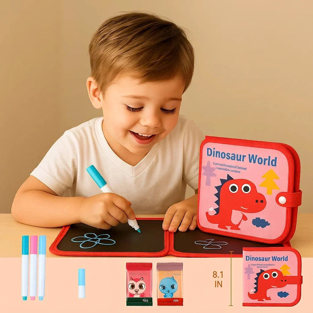 Reusable Drawing Book with Wipe Clean Pages for Kids