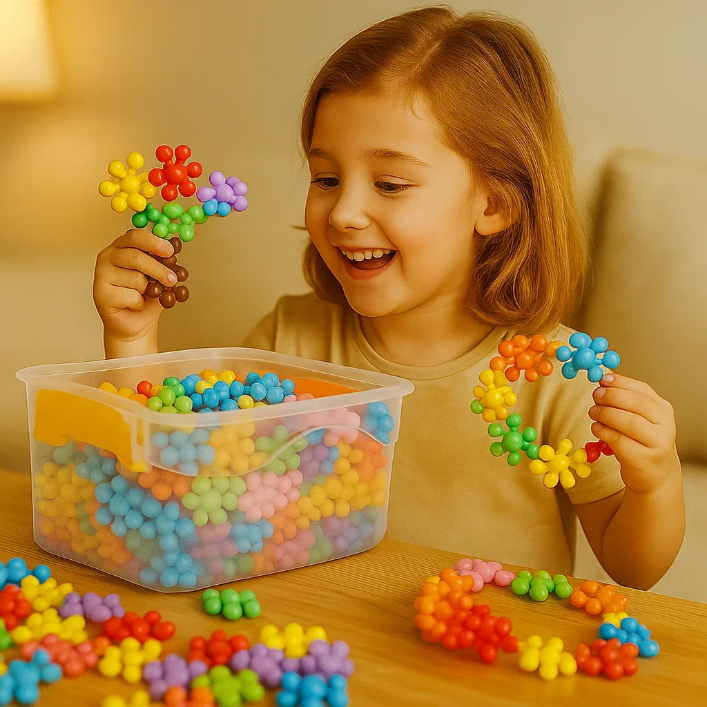 Snowflake Building Blocks with Snap Connection Design and Storage Box