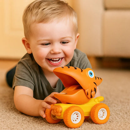 Dinosaur Push Truck with Rolling Wheels for Indoor and Outdoor Play