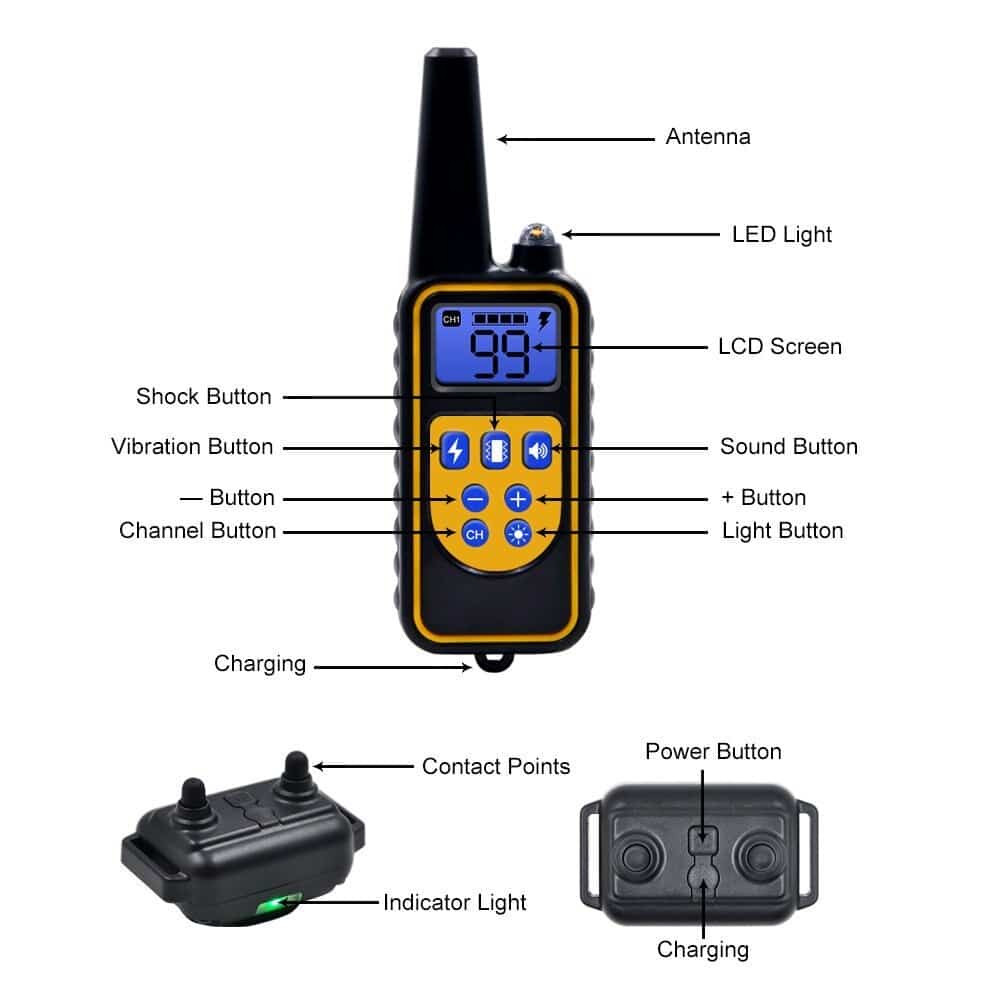 Remote Dog Training Collar with 800M Range and 99 Intensity Levels, Waterproof