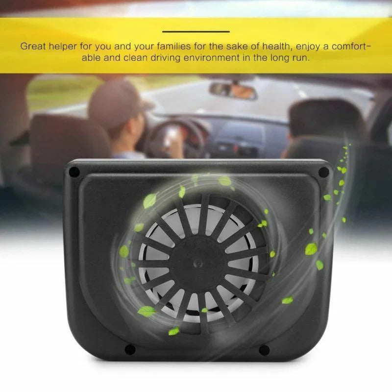 Solar Powered Car Window Vent Fan with Dual Airflow and Auto Daylight Operation