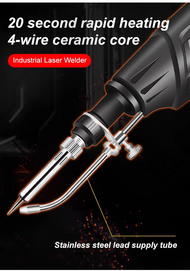 Laser Welding Tool with Ceramic Core and Dual-Mode Operation, Lightweight Ergonomic Body