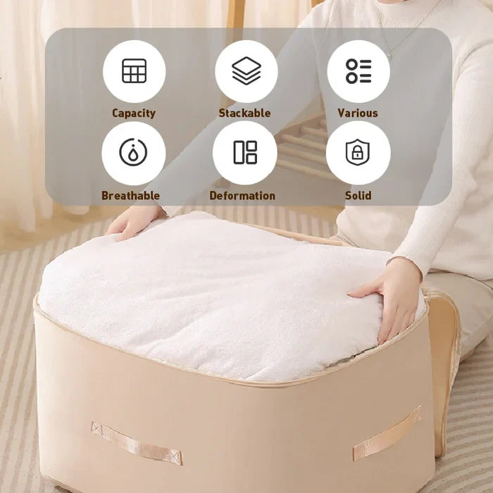 Compression Storage Bag with Built-In Zipper and Moisture-Resistant Fabric, Sturdy Handles