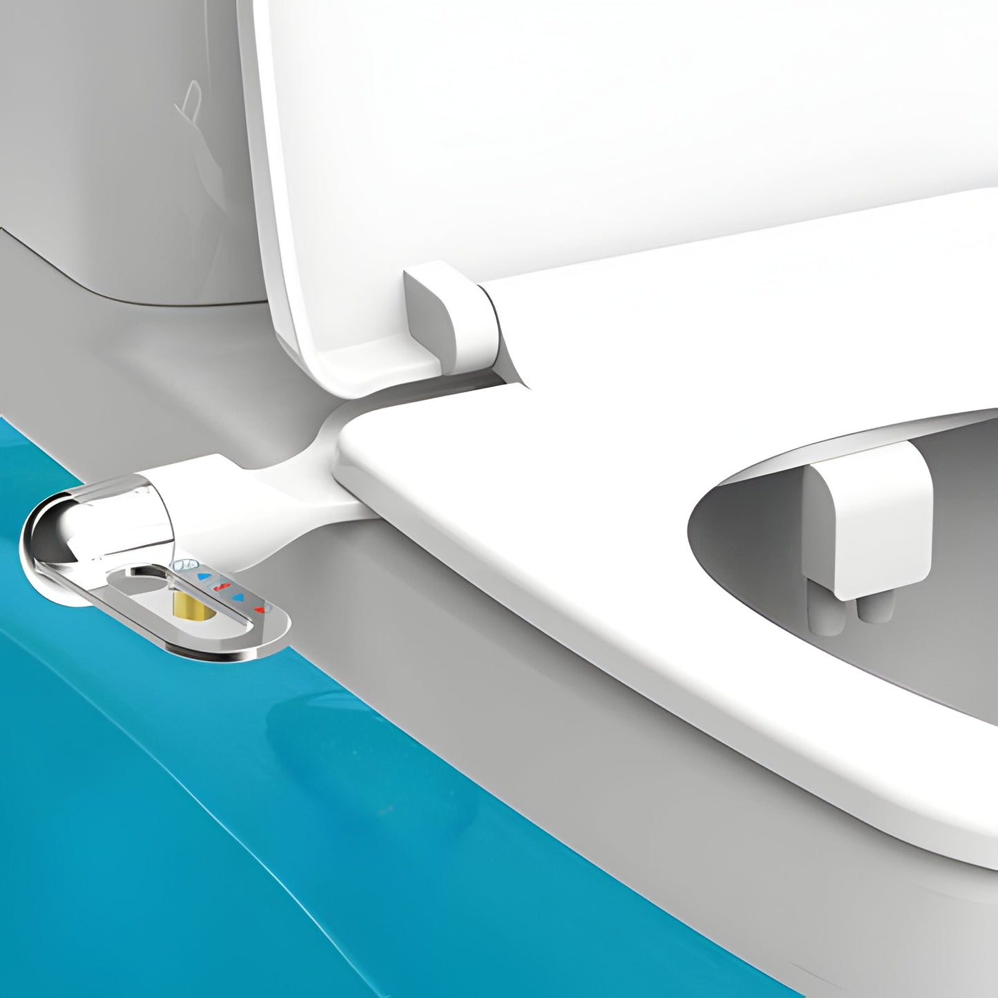 Bidet Attachment with Dual Nozzle System and Adjustable Water Pressure, 6mm Ultra-Thin