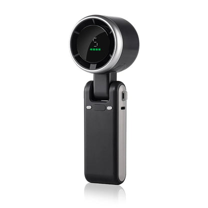 Rechargeable Handheld Fan with 5-Speed Airflow and Digital Battery Display