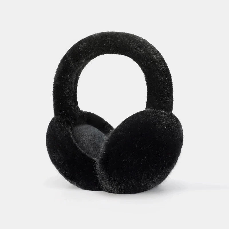 Foldable Plush Earmuffs with Detachable Material and Adjustable Band