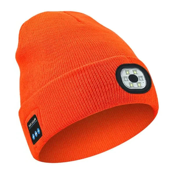 Bluetooth Beanie with Built-In LED Light and Wireless Speakers, Detachable Module