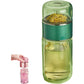 Glass Tea Infuser Bottle with Tilt Separation Filter and Double Wall Insulation