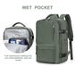Travel Backpack 35L with USB Charging Port and Laptop Sleeves, Wet Storage, Shoe Compartment