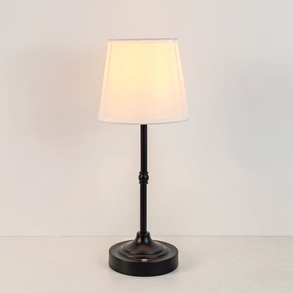 Rechargeable Table Lamp with Touch Dimming Control and Fabric Shade