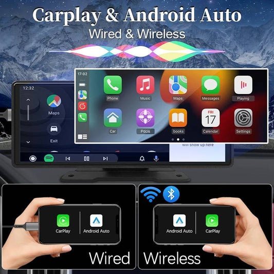 10.26 inch Car Stereo with Wireless Phone Pairing and Backup Camera