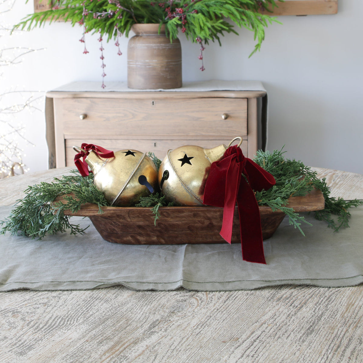 Vintage Golden Bell with Star Cutouts - Interior Delights