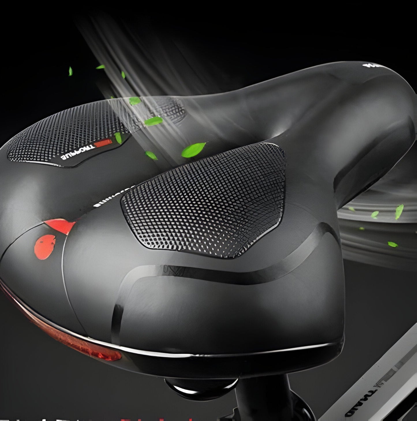 Padded Bike Saddle with Hollow Center Airflow and Reflective Strip