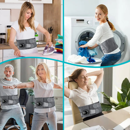 Cordless Lower Back Massager with Infrared Heat and Vibration, Digital Display
