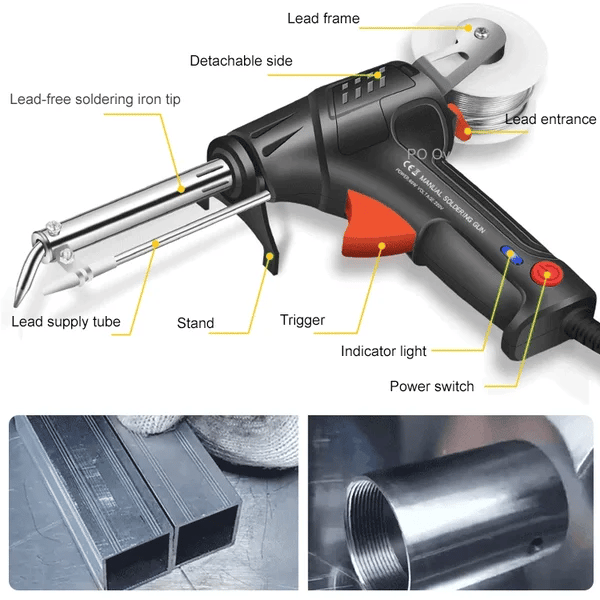 Laser Welding Tool with Ceramic Core and Dual-Mode Operation, Lightweight Ergonomic Body