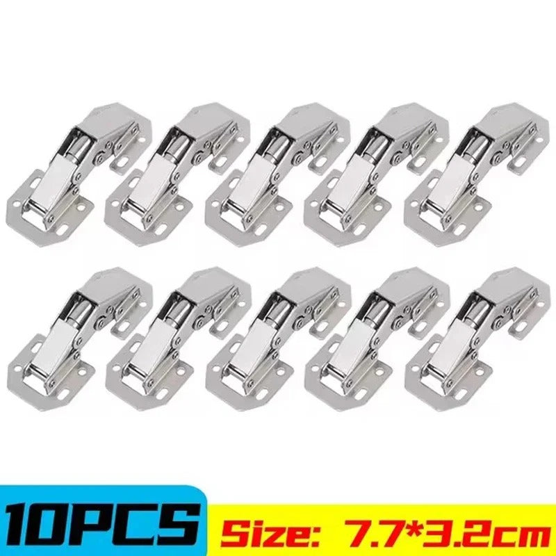Soft Close Cabinet Hinges with Hydraulic Dampener and Satin Nickel Finish, 10-Pack