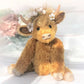 Posable Highland Cow Plush with Alpaca Fur and Flower Crown