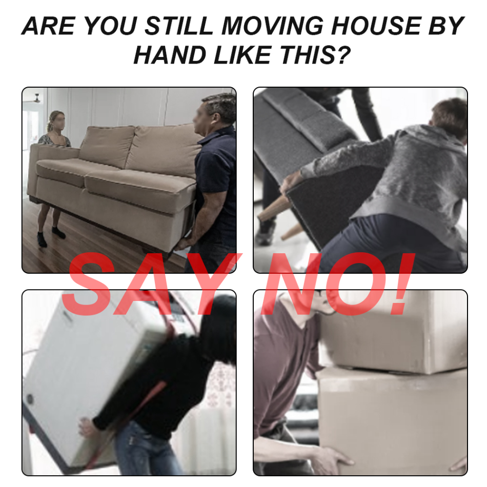 Heavy Furniture Roller Set with Lifting Tool and 360-Degree Wheels, Scratch-Proof