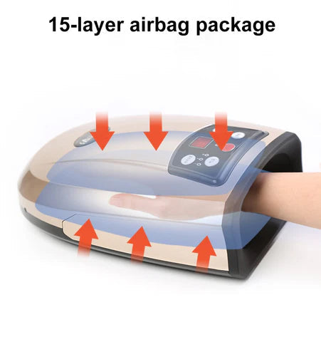 Heated Hand Massager, Air Compression Finger and Palm Massage Device for Arthritis Relief