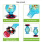 Hummingbird Feeder with Hand Blown Ocean Blue Glass and Bee Proof Ports, Ant Moat All Vera Mart
