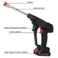 Portable Pressure Washer with Dual Rechargeable Batteries and Multiple Nozzles